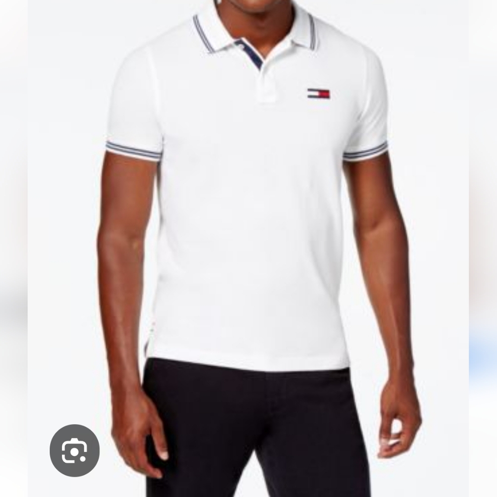 Tommy Hilfiger Denim Men's M White Polo Shirt Classic Fit